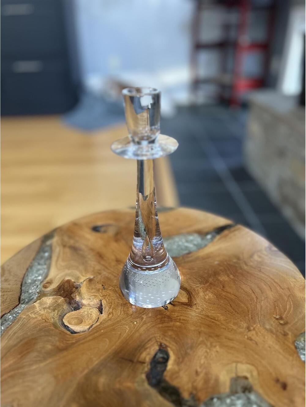 vintage Skruf Glasbruk crystal glass candlestick Sweden